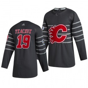 Män NHL Calgary Flames Tröjor Matthew Tkachuk 19 Grå Adidas 2020 All-Star Authentic